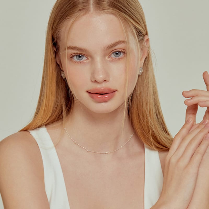 TATIANA (SILVER925) Pearl Ball Chain Necklace NZ2014