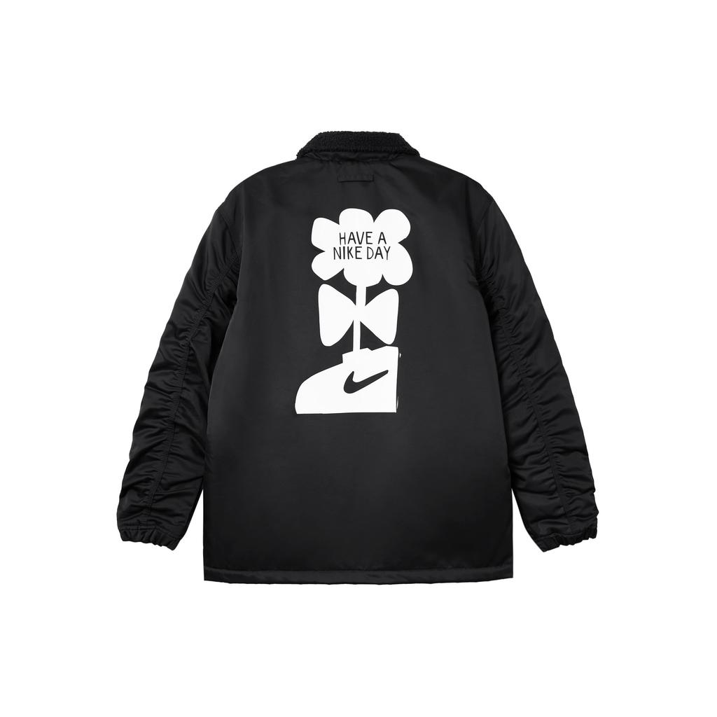 Nike Solid Logo Print Polo Jacket Men Jackets Black DQ4192-010