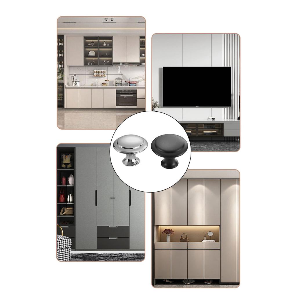 10Pcs Stainless Steel Dressers Knob Kitchen Cabinet Door Handle Wardrobe Pulls Round Drawer Knob Furniture Hardware