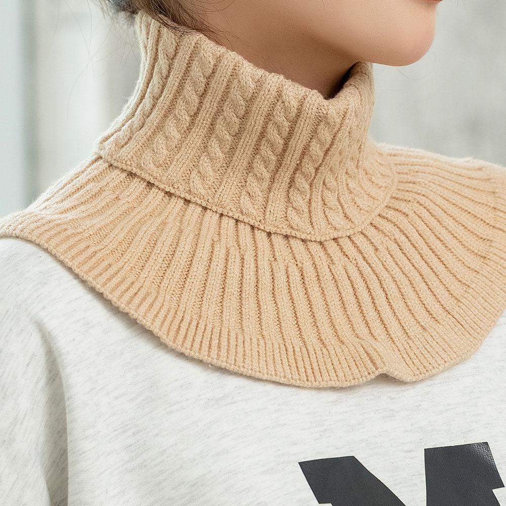 Winter Knitted Fake Collar Detachable Turtleneck Collar for Women Sweater Coat Neck Scarf Warm Woolen Windproof False Collars
