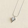 Elegant Double-Layer Heart Pendant Necklace: European & American Design, Fashionable Clavicle and Snake Chain for Women