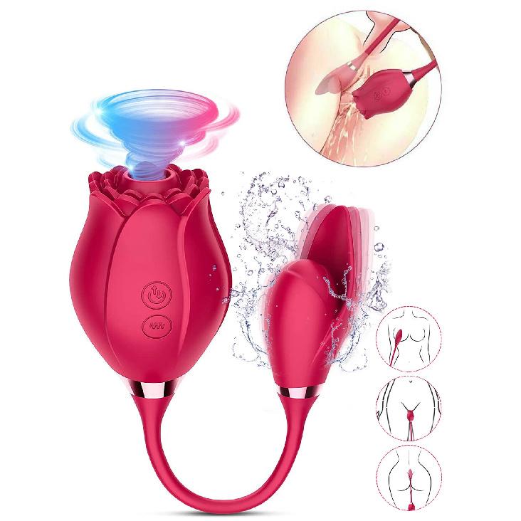 Rose-Sucking Vibrator for Women Clit Sucker Vagina G Spot Thrusting Vibrator Stimulator Female Masturbator Adult Sex Toy