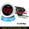 HD 52MM Car Water Temperature Gauge / Oil Level Gauge / Voltmeter Fuel Pressure Meter with 0-1.00 Mpa Oil Press Sensor 0~190 Ohm