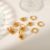Hot-selling stylish versatile stainless steel earrings for women, heart flower pendant hoop earrings