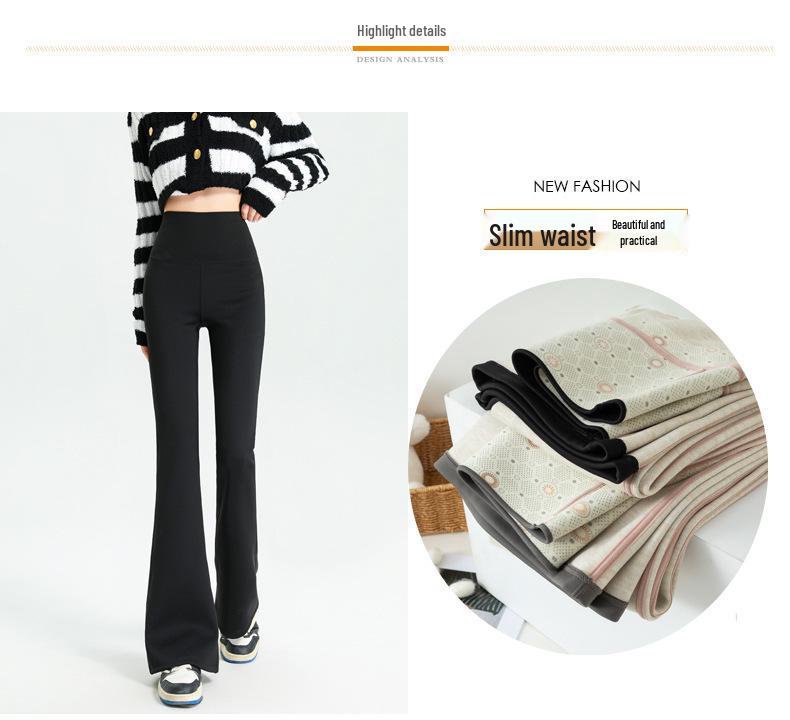 Women's High-Waist Fleece Flare Pants – Floor-Length, Loose Fit, Autumn/Winter Fashion