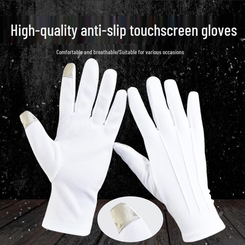 Unisex White Touchscreen Driving & Service Gloves (10 Pairs)