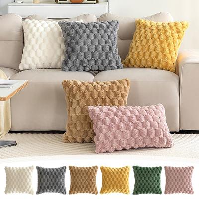 Pluche Kussensloop Effen Kleur Schildpad Rug Fluweel Driedimensionaal Bankkussen Modelkamer Slaapkamer Decoratie Kussen
