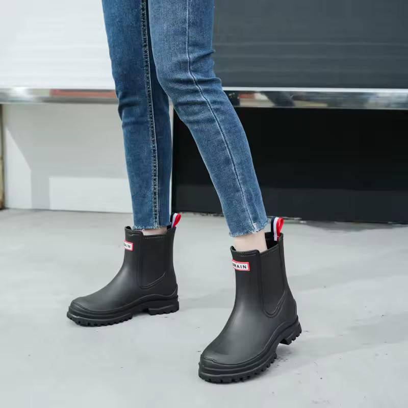 Women's Short Rain Boots Pvc Non-Slip Water Shoes Outdoor Waterproof Shoes Women's  Water Boots