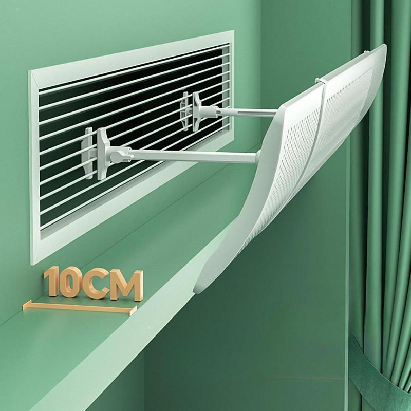 Air Conditioner Deflector Telescopic Angle Adjustable Air Baffle Windshield Deflector for Hanging Air Conditioner Outlet Wing