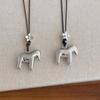 Metal Horse Pendant Necklace For Women Simple Adjustable Long Rope Sweater Chain  Versatile Accessories