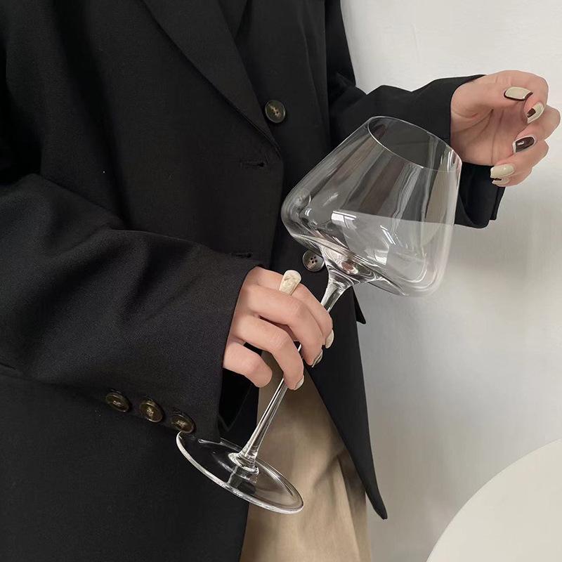 Hand-Painted Four Seasons Crystal Wine Goblet