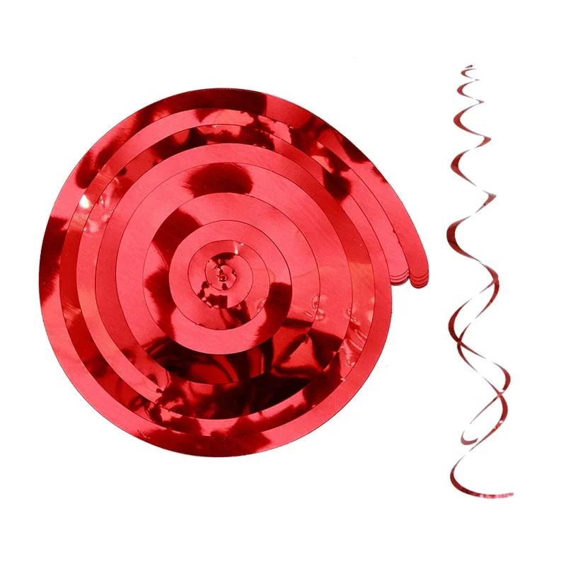 6pcs Party Spiral Decoration Birthday Party Wedding Decorative Ornaments Foil Swirls Banner Tassels Garland