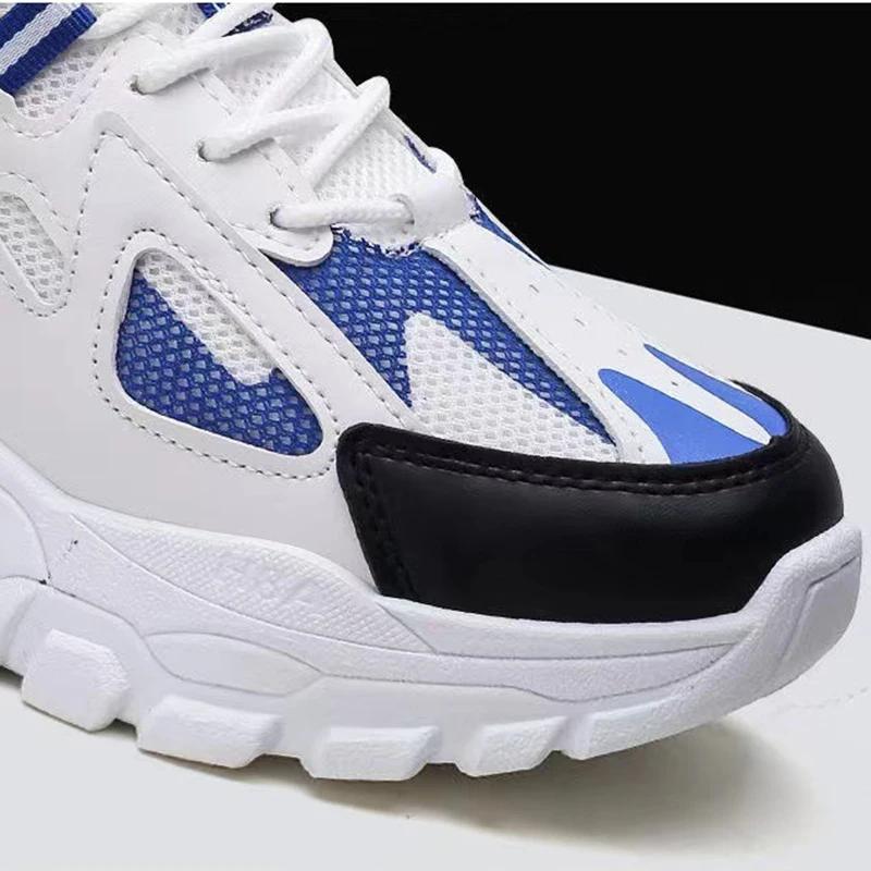 Męskie buty sportowe casualowe buty do biegania oddychające buty z siateczki buty do chodzenia koszykówki sneakersy na grubej podeszwie buty podwyższające wzrost