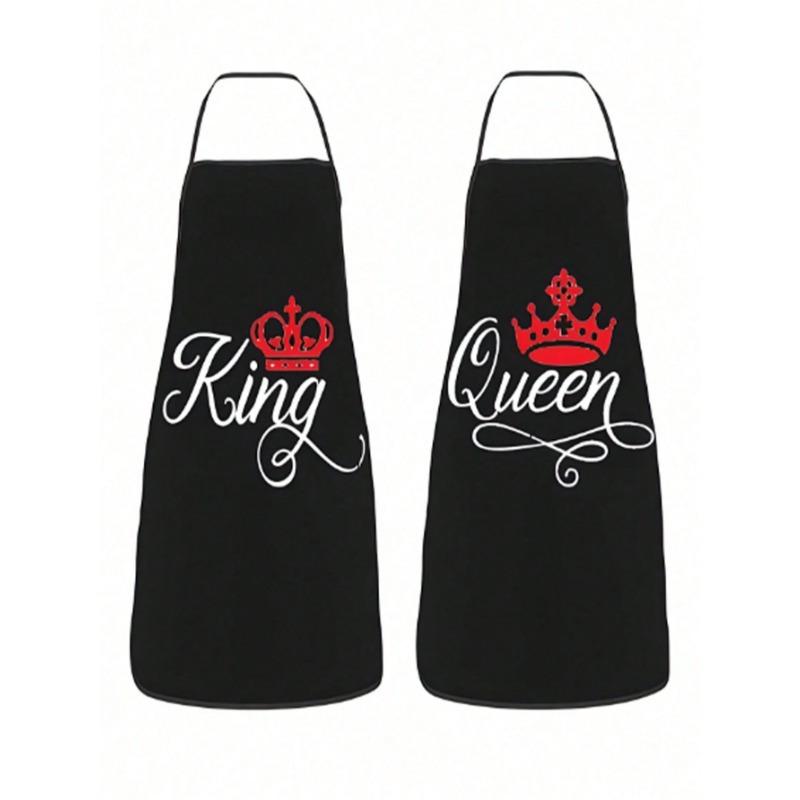 1pc Apron 80*60cm Simple Style Apron, Letter Phrase Print Apron Thickened Cute Waterproof Waist Apron, Kitchen Supplies