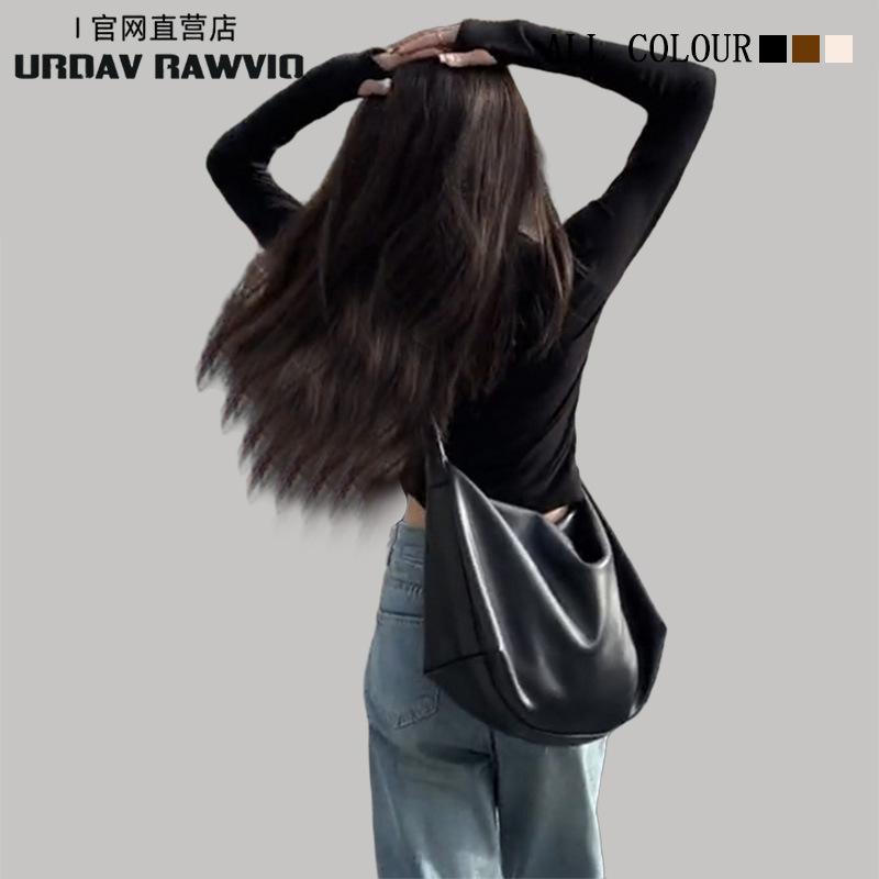 new casual fashion high texture versatile soft leather large capacity messenger commuter shoulder messenger bag women