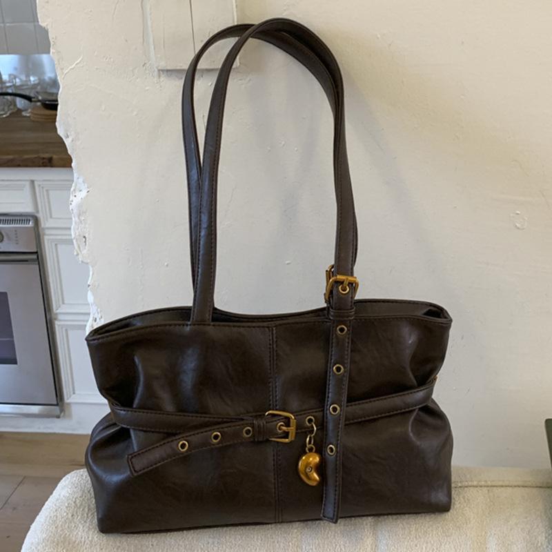 Einfache Unterarmtasche, Pendler-Tragetasche mit großem Fassungsvermögen, Schultertasche im Motorradstil