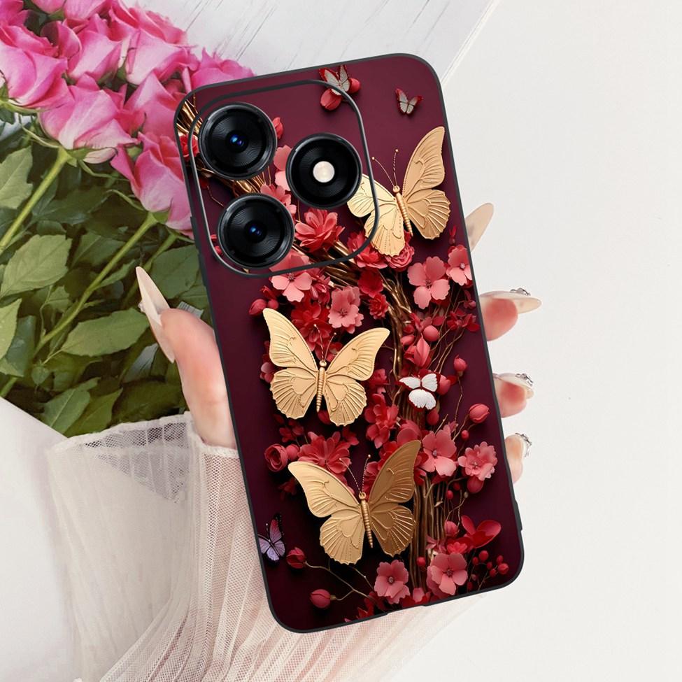 Case For Tecno Spark 10 Cover KI5q Cute Cat Fashion Butterfly Painted Casing For Techno Spark 10 Bumper