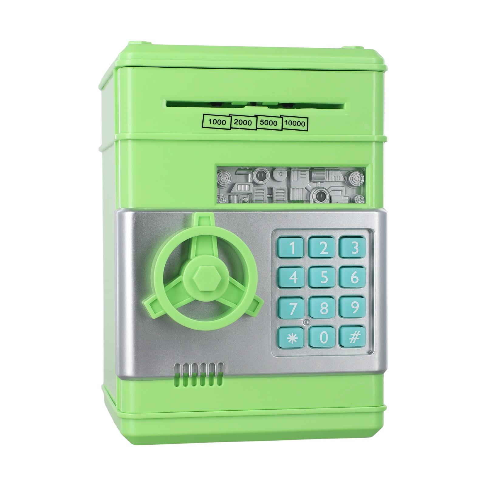 

ABS Plastic Savings Bank with Auto Insert Functionality for Financial Learning зелёный