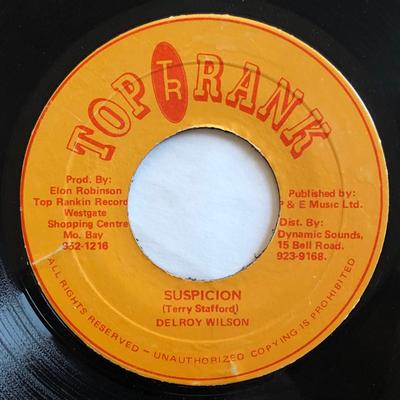7inch Plaat DELROY WILSON - Suspicion none Top Rank 1983 Jamaica Reggae, Ska & Dub Gebruikt