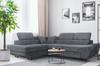 Corner Sofa, Foldable, F, Sleeping, Savio, Left, Family Furniture, Black, Corduroy
