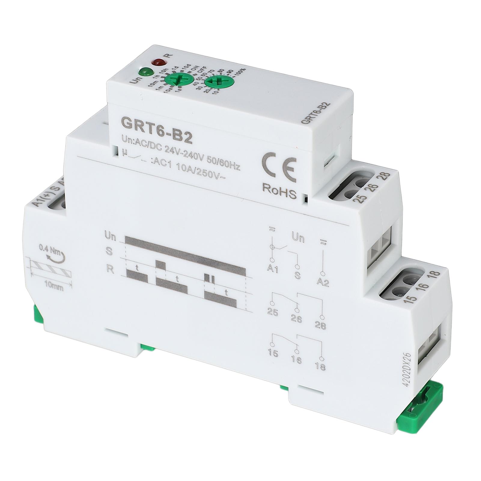 

Реле времени задержки выключения Диапазон 0,1 с - 10 дней Выход 2xSPDT Однофункциональное реле времени на DIN-рейку AC DC