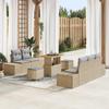 vidaXL 8-Piece Garden Sofa Set with Beige Cushions Synthetic Rattan Acacia 3362732