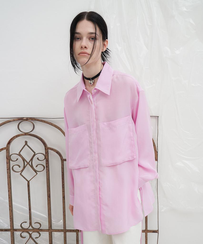 Yusentig Out-Pocket Oversized Shirt Pink Aw4Sb22172