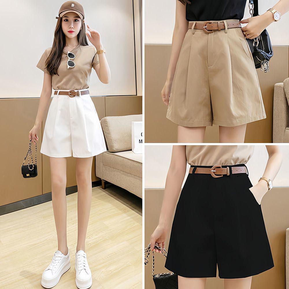 Women's Loose A-line Wide-leg Suit Shorts, Summer 2026 Korean Style Casual Pants