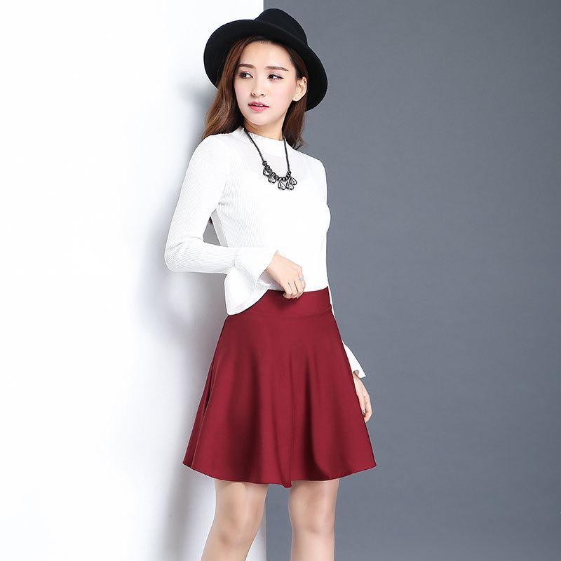 2024 Plus Size A-Line Mid-Length High-Waisted Puffy Skirt for Women - Sailor Dance Style