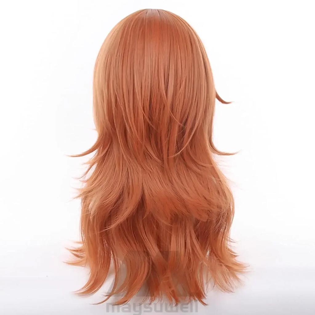 Angel Devil for Chainsaw Man Bangs Long Orange Brown Cosplay Wigs Halloween Costume Party AdultHair Wig