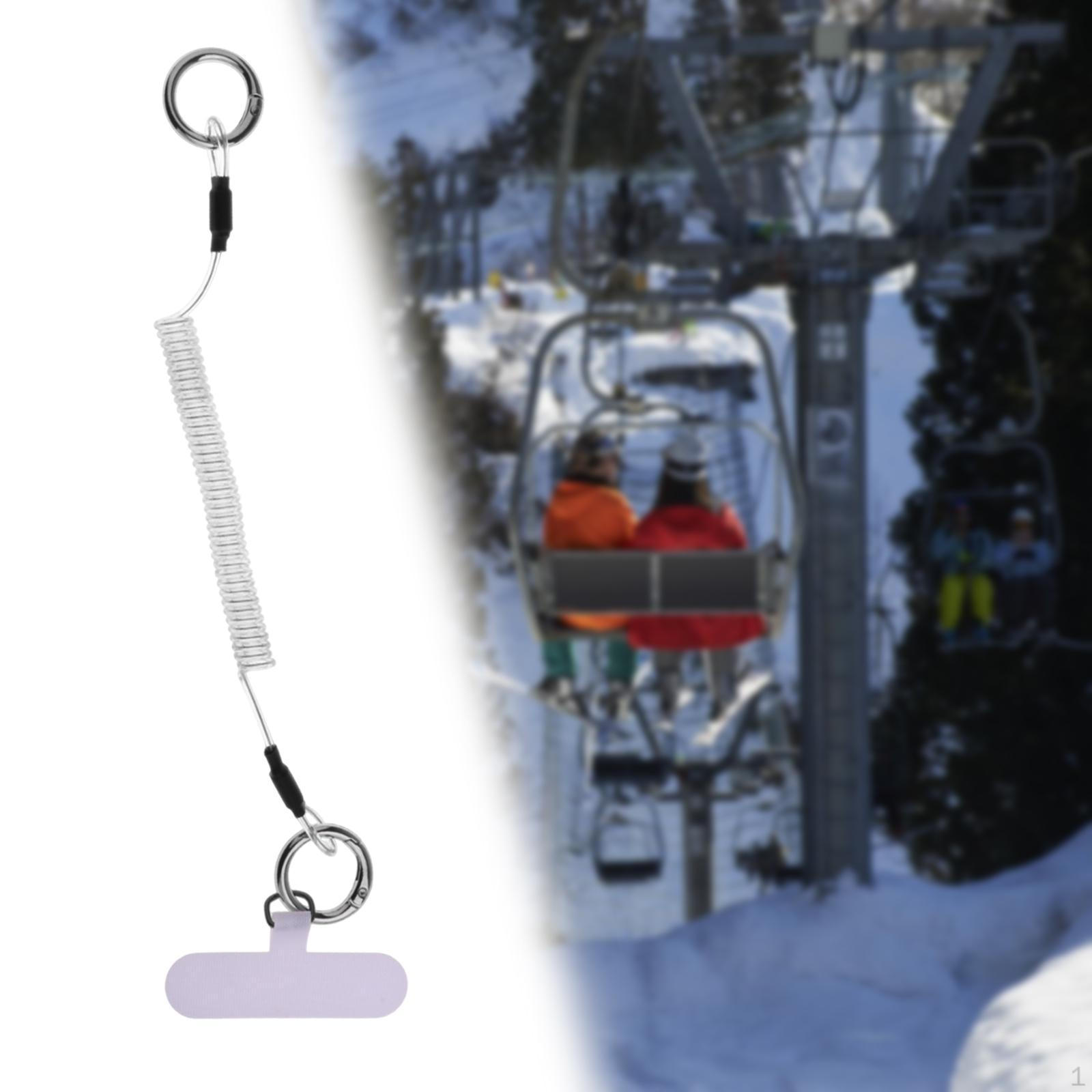 

Телефонный шнурок-привязь, растягивающийся, универсальный, с карабином-зажимом для