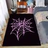 Pink Heart Spider Web Pattern Carpet, Black Base, Modern Style Decor Suitable for Use As an Anti-slip for Living Room Bedroom Sofas