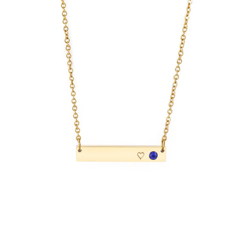 Doğum Taşı Kakmalı Çubuk Kolye Köprücük Kemiği Zinciri ile - Japonya ve Kore'den Kişiselleştirilmiş Takı.