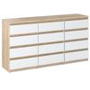 Chest of Drawers 12 Drawers Cabinet “HIT” 84 Sonoma Oak / Matte White
