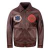 New Genuine Leather Jacket Vintage Brown Cowhide Coat Men Military Pilot Jackets Air Force Flight Clothes