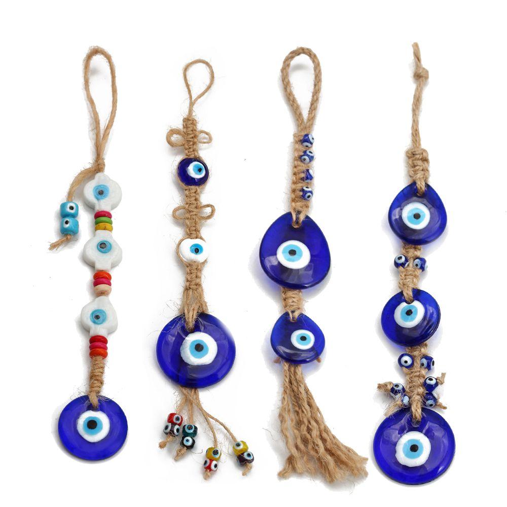 Eye Bead Handmade Crafts Evil Eye Pendant Wall Hanging Evil Eye Beads Keychain Evil Eye Keyring