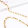 18K Gold Plated Brass Oval Cable Chain High Quality Metal Bulk Chains For Jewelry Making DIY Handmade Jewellery Making Supplies