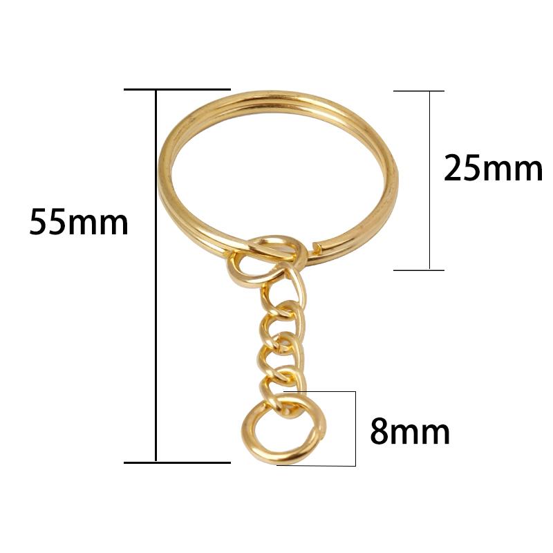 10pcs/Lot Iron Key Rings Keychain Key Chain Split Ring Metal Blank Gold Color Rhodium Keyrings DIY Jewelry Making Accessorie
