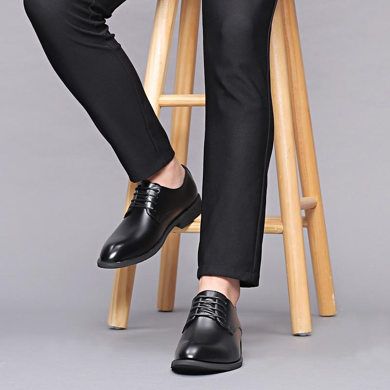 Men's Breathable Leather Shoes Black Soft Leather Soft Bottom Spring and Autumn Best Man Men's Business Formal Wear Casual Shoes