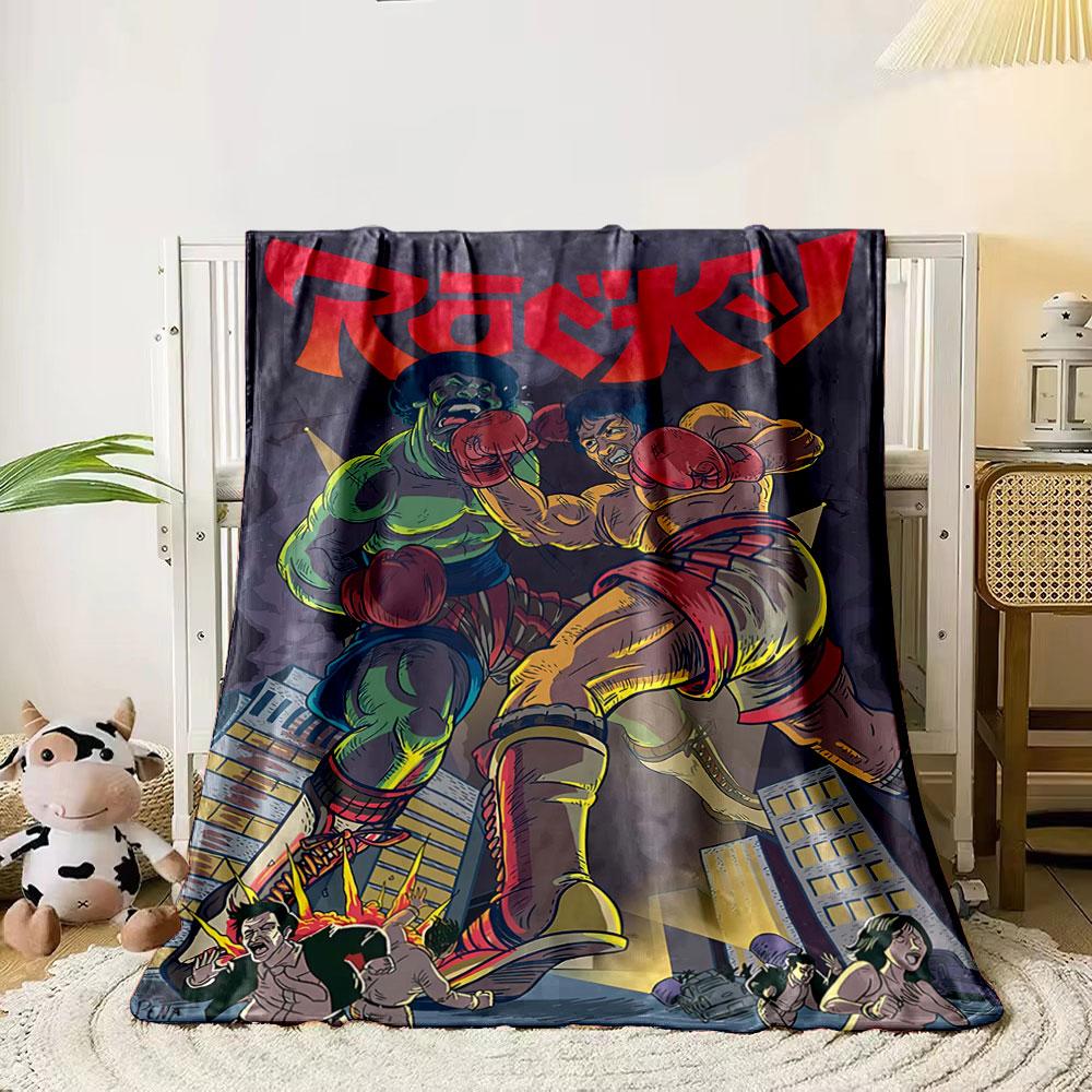 

Two giant boxers clash in a dramatic fight amid a chaotic city scene. for all seasons blanket lunch break throw gift 80cm x 120cm