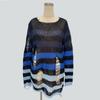 Millennium Subculture Punk Style Medium and Long Gradual Change Stripe Knitting Loose Hole Hollow Flow Personalized Sweater