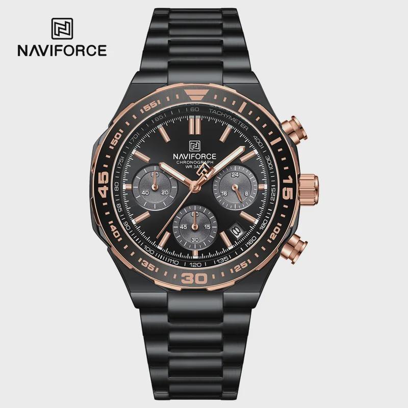Luxury Analog Watches Steel Waterproof Classic Quartz Wristwatches Fashion Watch Men Chronograph Calendar Male Clock Gifts