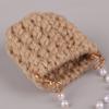 1/12 Doll Mini Knitted Shoulder Bag Pearl Chain Crossbody Bag Doll Dress Up Accessories For Dollhouse Decoration