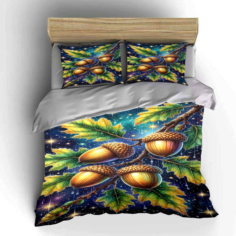 Golden Acorn Galaxy Dreams Bedding Sets Duvet Cover Sets Duvet Covers Pillowcases(1*Duvet Cover 2*Pillowcases Without Duvet Insert)