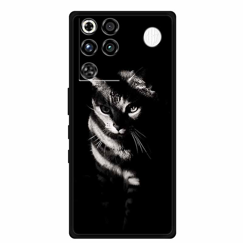For ZTE Nubia RedMagic 11 Pro 5G Case Black TPU Cool Animal Silicone Back Cover For RedMagic 11 Pro Cases 11Pro Coque Funda Para