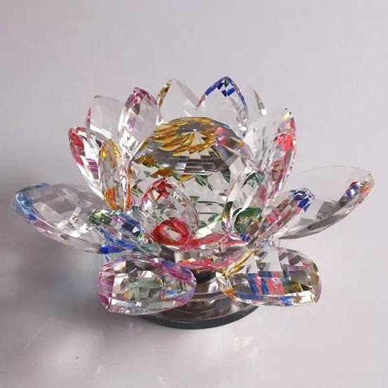 Home Decor Items Positive Energy Fengshui Crystal Lotus Flower