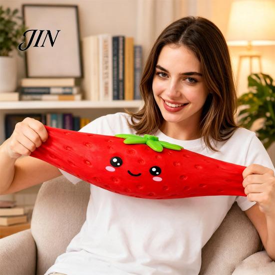 Sensory Stress Toy Cartoon Strawberry Relief Toy, Giant Squeeze Fake Management Fruit Fidget for Home Office School Anxiety