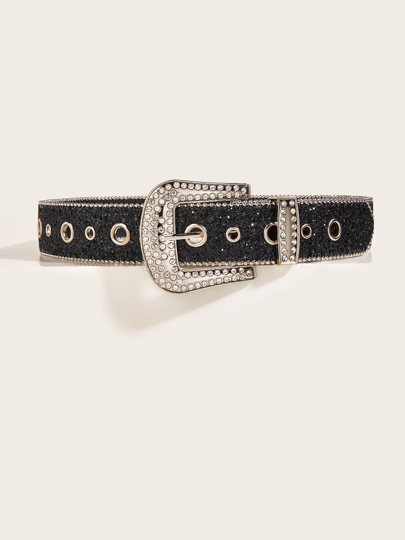 Rhinestone Belt Women S Wind Wide Belt Decorative Personality Sequined Jeans Belt Design Sense