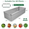 8x2x2FT Galvanized Raised Garden Bed Kit Rectangle Metal Flower Box Silver Large Planter Outdoor Garden for Planting Fruit Herb