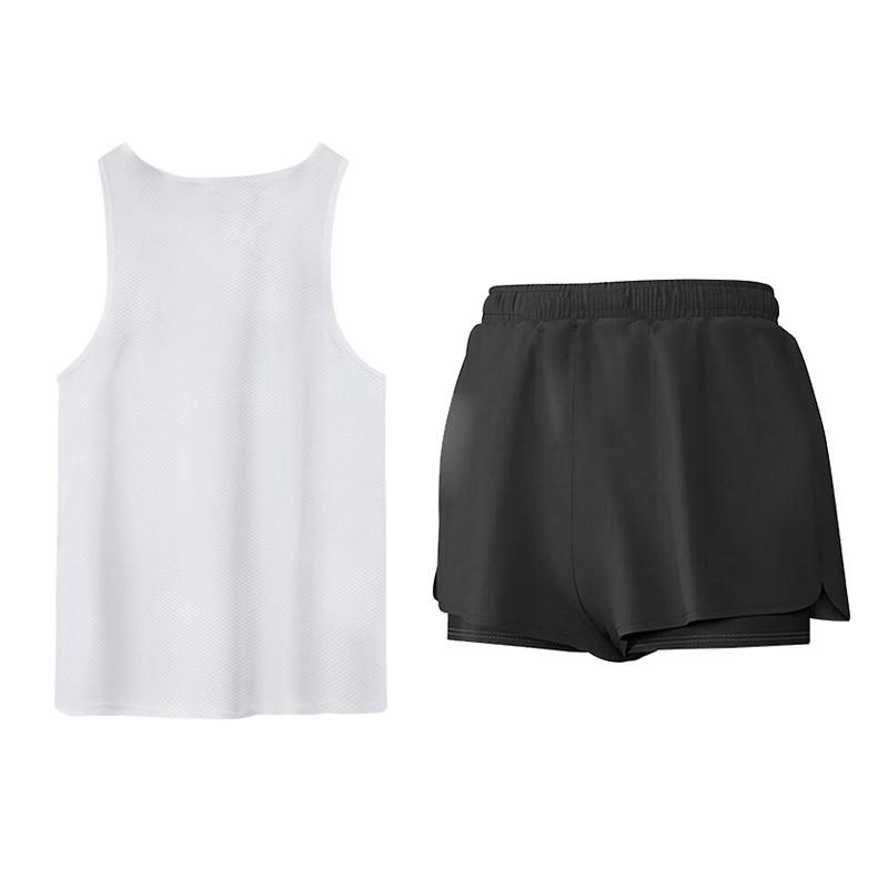 Li-Ning Fashionable Anti-Embarrassment Skin-Friendly Comfortable Breathable Vest Quick-Dry Shorts Casual Sports Set Unisex sets ZHXY810-2